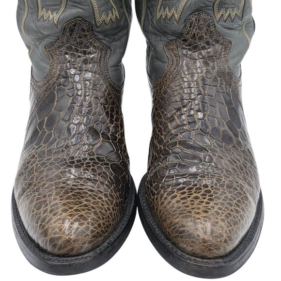 Rare 11.5D Vintage Montana Exotic 1970s Alligator Grey Brown Cowboy Boot Western - Picture 12 of 16
